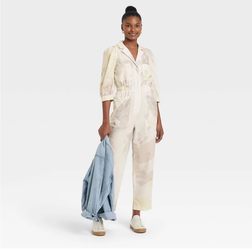 Target Universal Thread Watercolor Overalls Cream Size 4